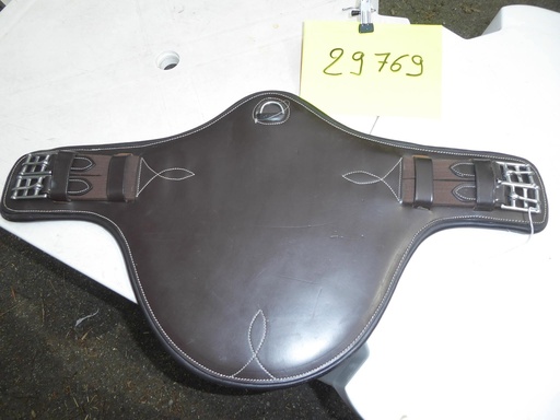 sangle bavette courte cuir marron 70cm