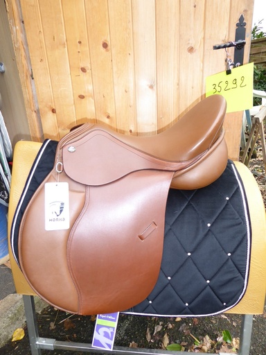 selle cuir horka picasso mixte 17 pouces cognac