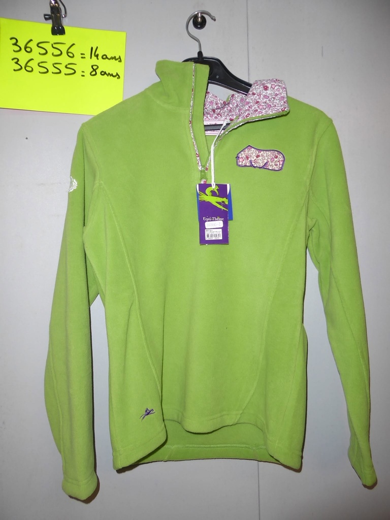 sweat polaire equitheme vert 14ans