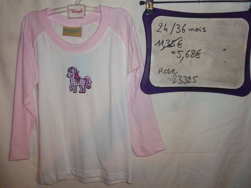 T-shirt iarkwood rose pale manches longues 24/36mois