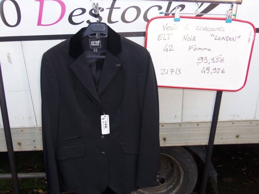 veste concours elt noir femme 42 zip poches
