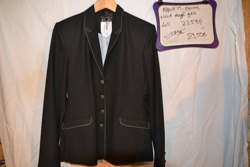 veste concours femme equit M noir rayée gris 40