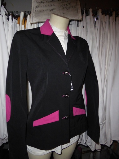 veste concours privilege equitation sophia noir /rose 36 femme