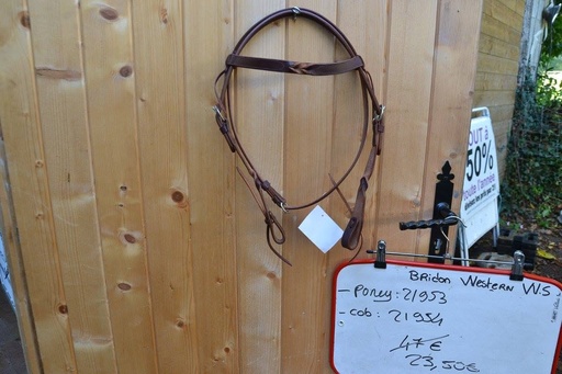 bridon WS western cerise nœud tourné poney sans renes