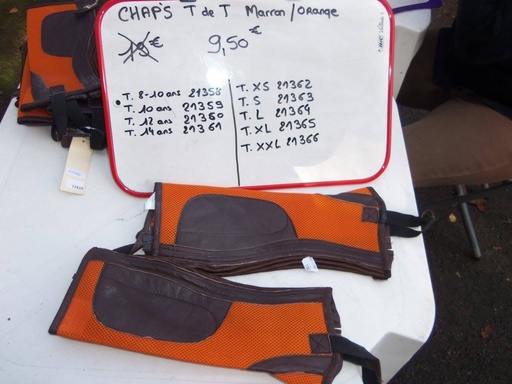 mini chaps t de t nid abeille orange marron 10ans