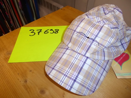 casquette animo carreaux beige/blanc/mauve