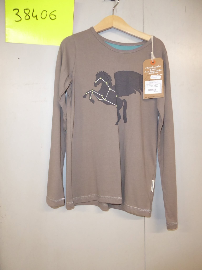 T-shirt horseware manches longues pegase taupe 10ans