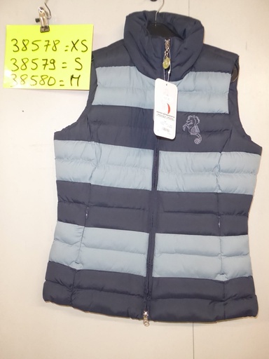 blouson doudoune sans manches HKM marine/gris femme S