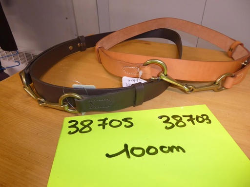 ceinture hunter marron clair mors doré 100cm