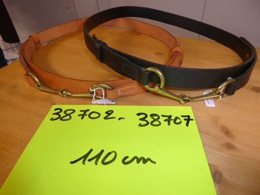 ceinture hunter noir foncé mors doré 110cm