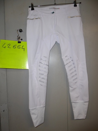 pantalon animo no limit blanc deco argent femme 42it 36fr
