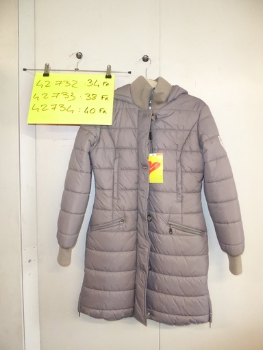 blouson doudoune longue animo levy gris femme 40it 34fr