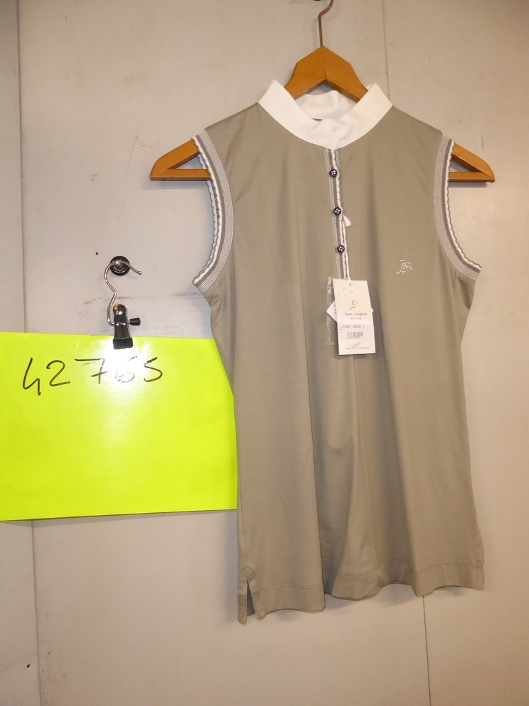 polo concours anna scarpati sans manches gris femme L