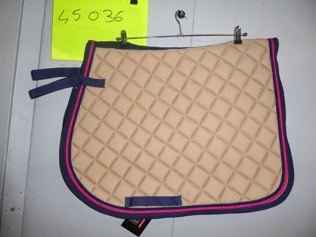 tapis pfiff beige galon marine/rose cheval