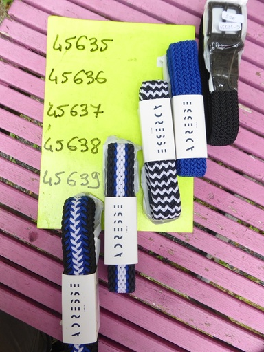ceinture elastique tressée adresse marine/blanc rayé