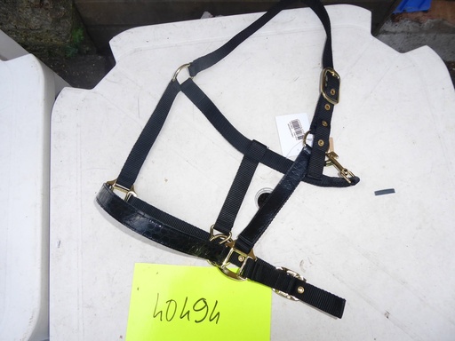 Licol nylon "Croco" noir poney