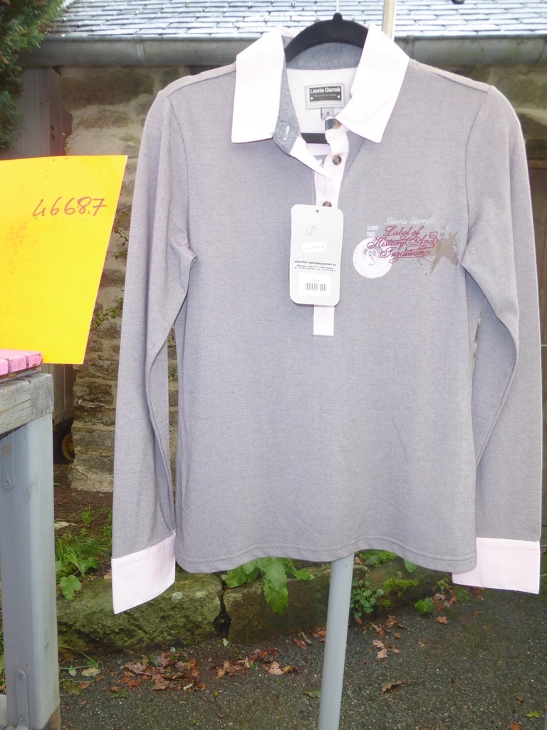 POLO FEMME HKM lauria garelli manches longues GRIS/ROSE S