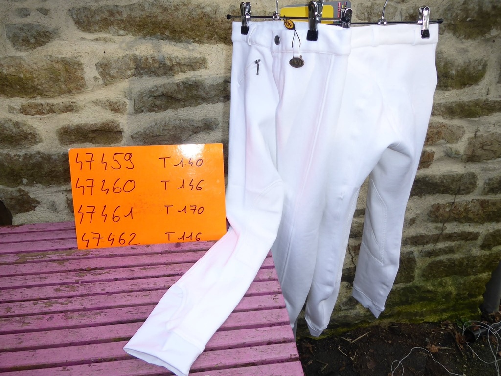 pantalon hkm blanc bas lycra 170