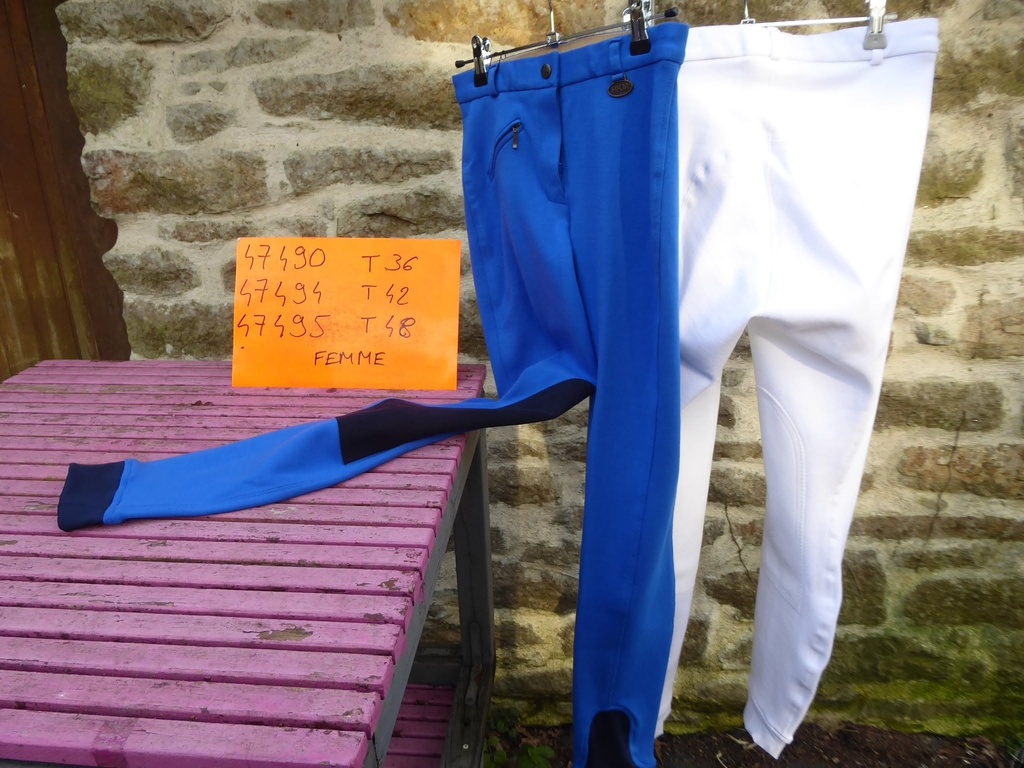 pantalon hkm blanc bas lycra homme 42
