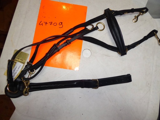 collier chasse à pont surpiqué chetak noir poney