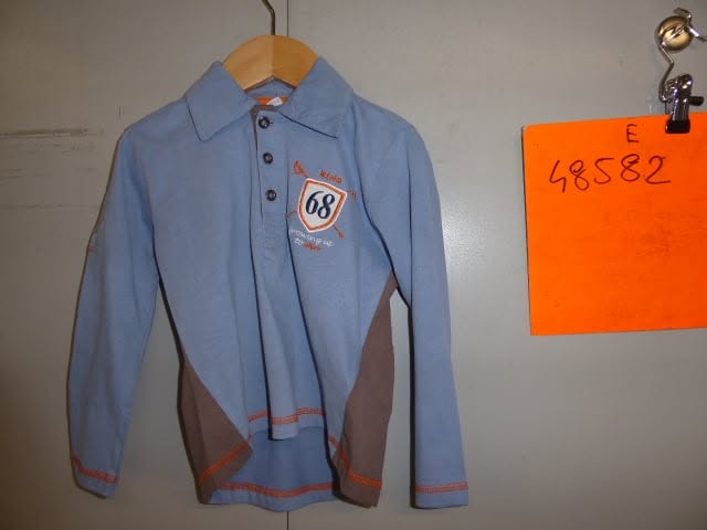 POLO HKM BLEU longues longues 3/4Ans