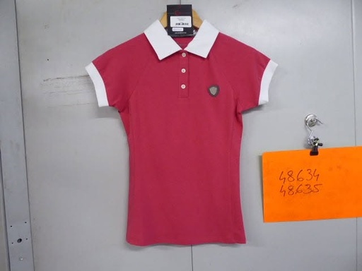 POLO covalliero SINARA framboise/blanc S