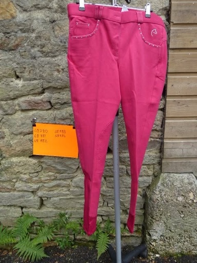 Pantalon EQUITHÈME "Diamond" framboise femme 42