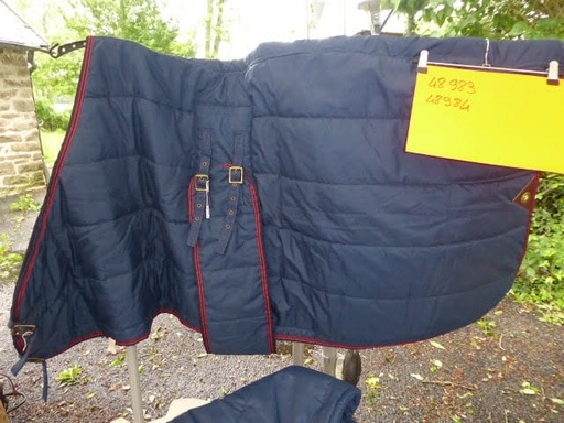 couverture boxe avec passage sous ventre marine/rouge 100gr ? cheval paradis 125
