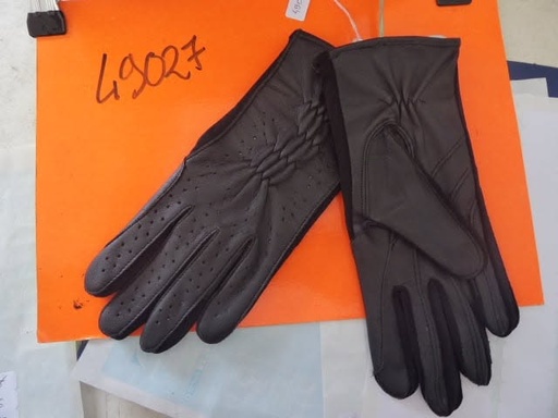 gants cuir/lycra noir S