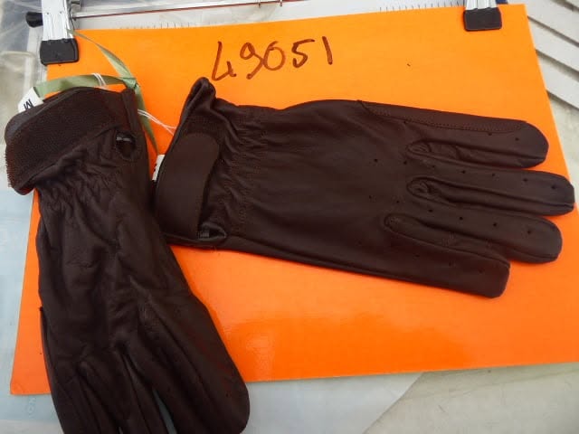 gants cuir attache velcro marron S