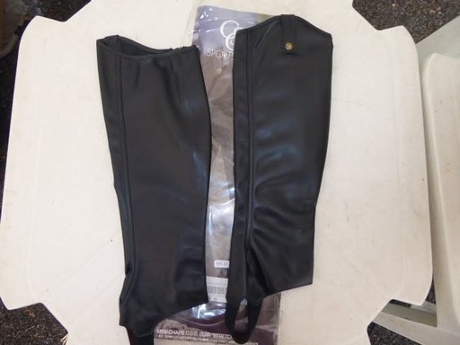 Mini-chaps cuir strech CSO noir L haut