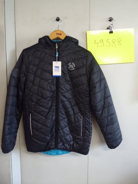 blouson doudoune equitheme TRC noir/turquoise 16 ans
