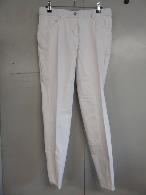 pantalon equitheme pirouette fond grip blanc femme 40
