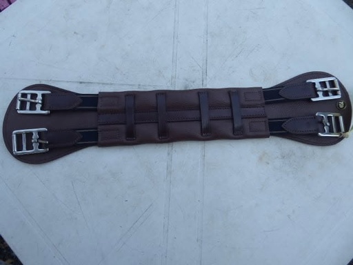 sangle courte cuir elastique 50cm marron foncé