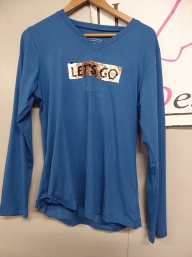 T-shirt à sequins EQUITHÈME - Femmes - Couleur : saphir, Taille : , Taille :