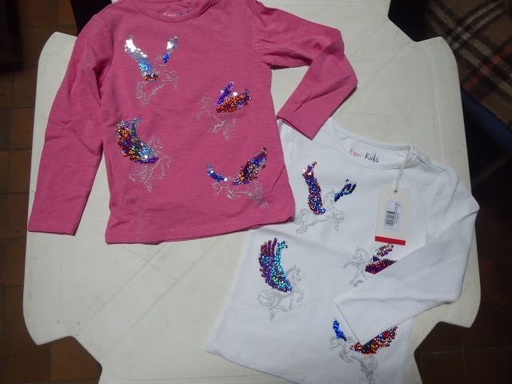T-shirt equitheme equi-kids «glossy » manches longues blanc 4ans