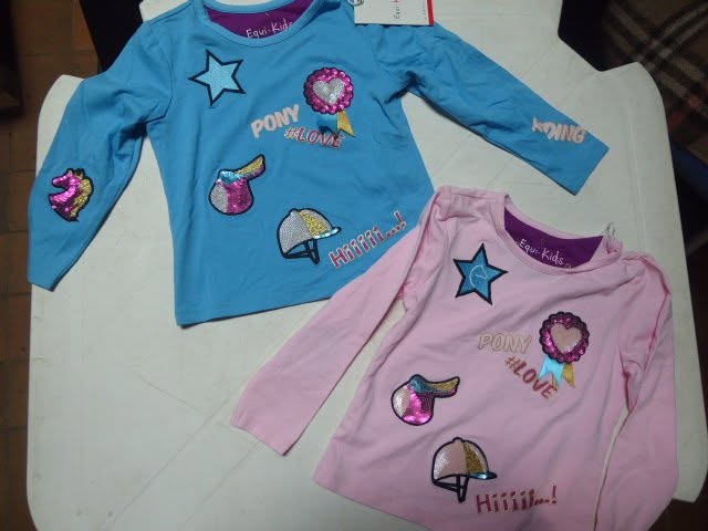 T-shirt equitheme equi-kids «badge» manches longues rose 4ans