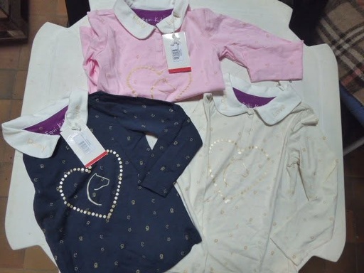 T-shirt equitheme equi-kids à col «coeur » manches longues