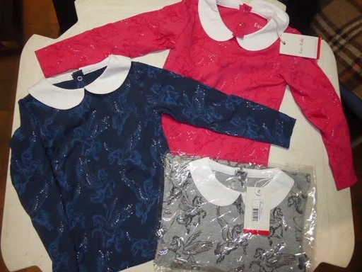 T-shirt equitheme equi-kids à col «diamand» manches longues