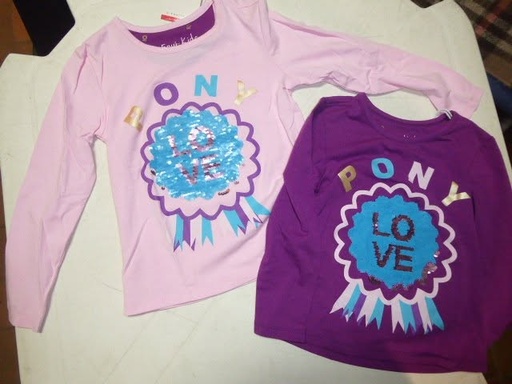 T-shirt equitheme equi-kids «pony love sequins» manches longues violet 4ans