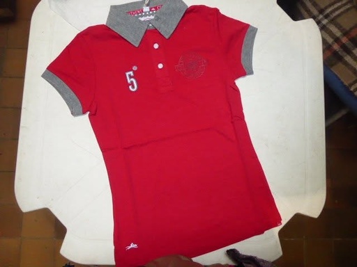 T-shirt equitheme CSI rouge/gris 12ans