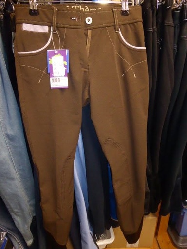 pantalon equitheme lea marron femme 34
