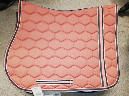 Tapis de selle EQUITHÈME "Ligne" or rose cheval