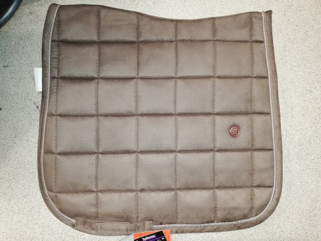 Tapis de selle EQUITHÈME "Suède" chocolat cheval dressage