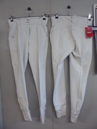 pantalon equit'm thermic cristal fond silicone blanc femme 40