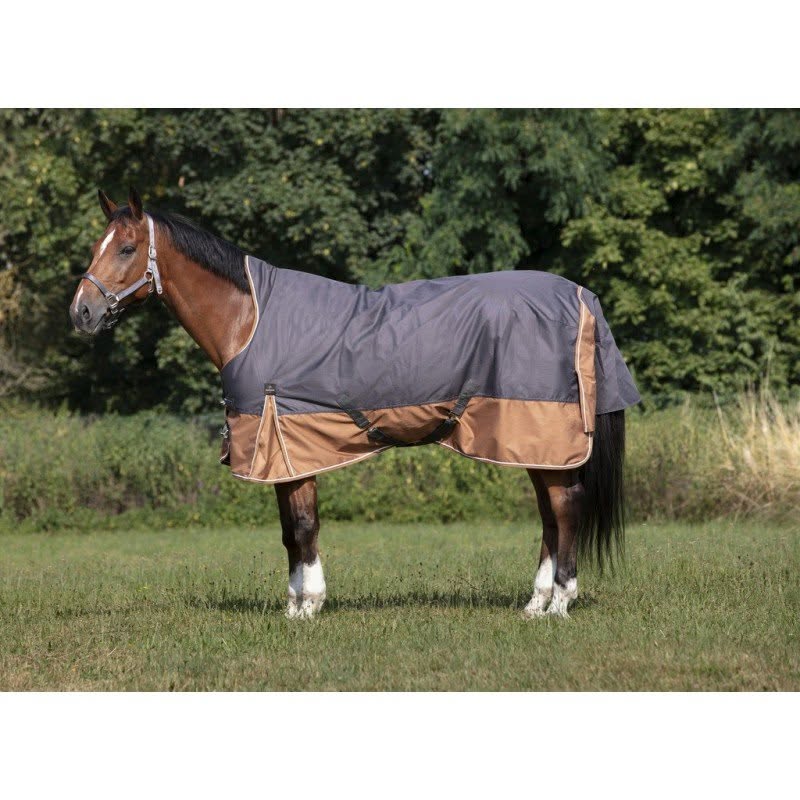 couverture imper equitheme 150gr 600d highneck 165 gris/marron Soufflet aisance