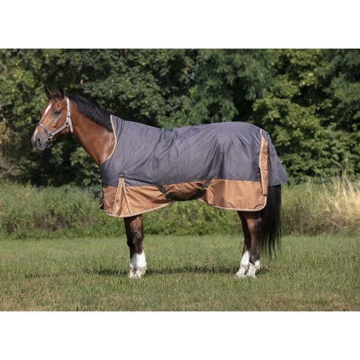couverture imper equitheme 150gr 600d highneck 165 gris/marron Soufflet aisance