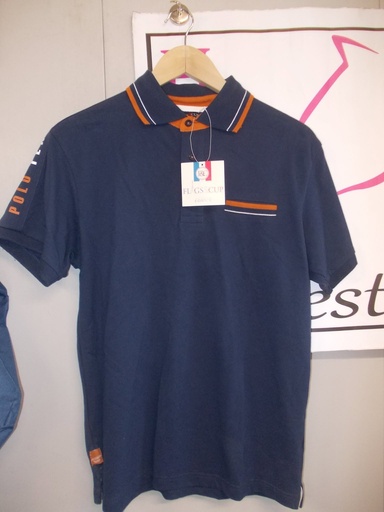 polo flags and cup marine/orange calango homme M