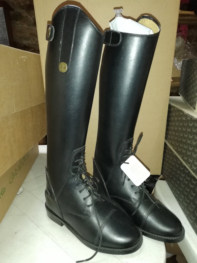 bottes cuir lacets equicomfort noir 33M