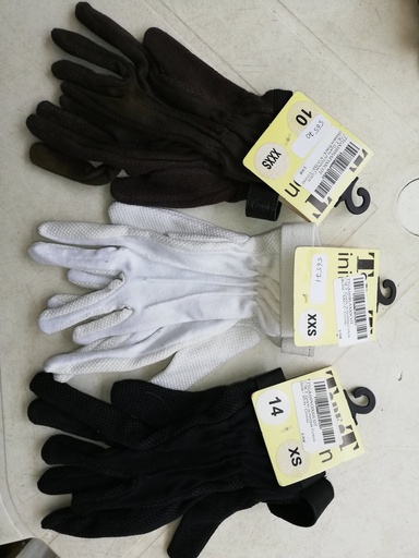 Gants initiation Coton T.DE.T, (Blanc - XXS-12 - Coton)